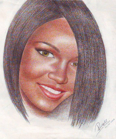 Rihanna Lápiz (a color) Papel Retrato