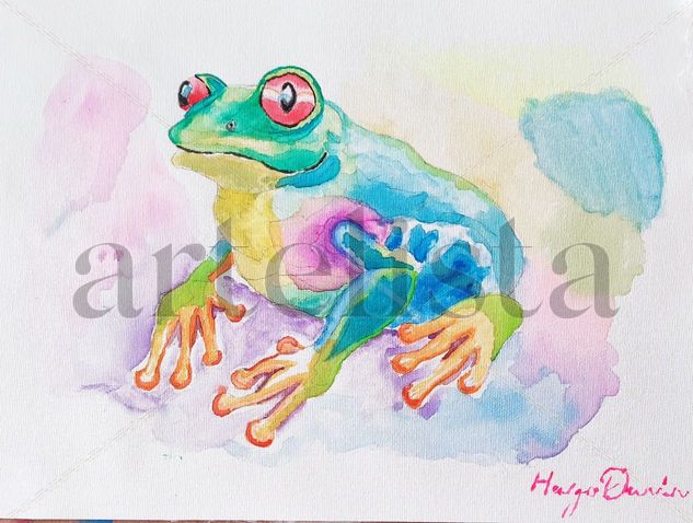 Little Frog Watercolour Textile Animals