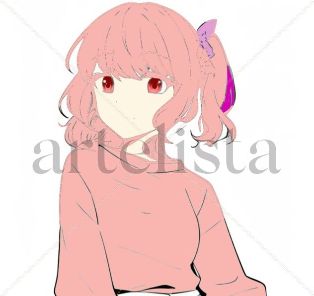 girl smiling totally pink