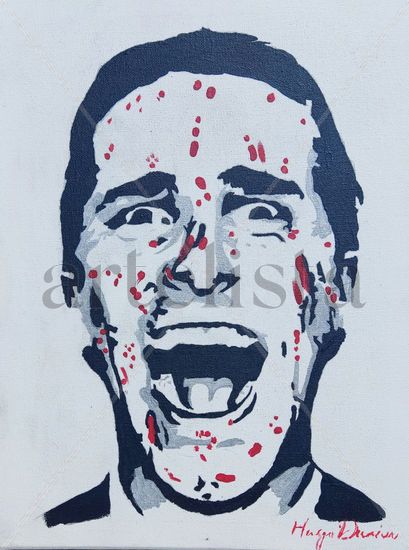 Psycho Bale Acrylic Canvas Portrait