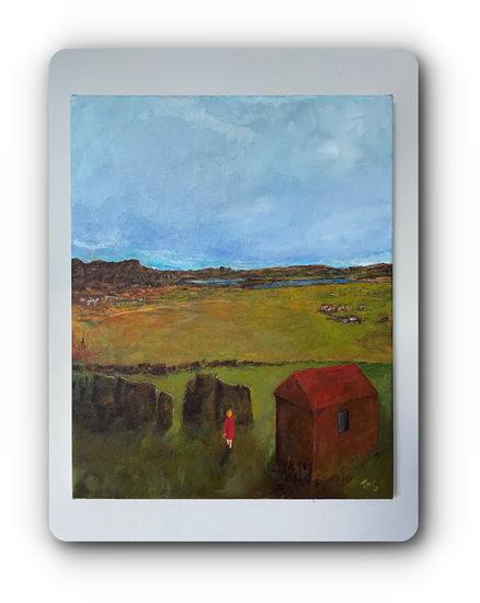 Red Contemplation Oil Canvas Landscaping