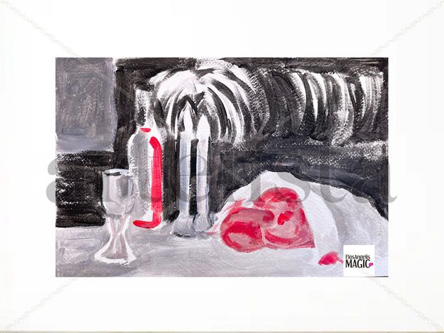 Mesa de Shabbat Pintura Acrílico Original / Naturaleza muerta / Velas de Shabat / Jerusalén / Arte judío / Judaica / Israel