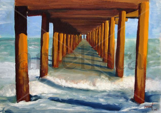 Bajo el muelle Oil Canvas Marine Painting