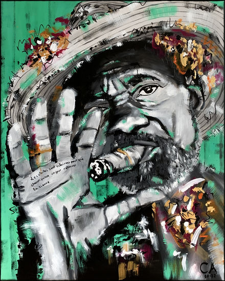 Cubano verde Acrylic Canvas Portrait