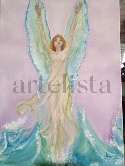 Alas de agua Oil Canvas Figure Painting