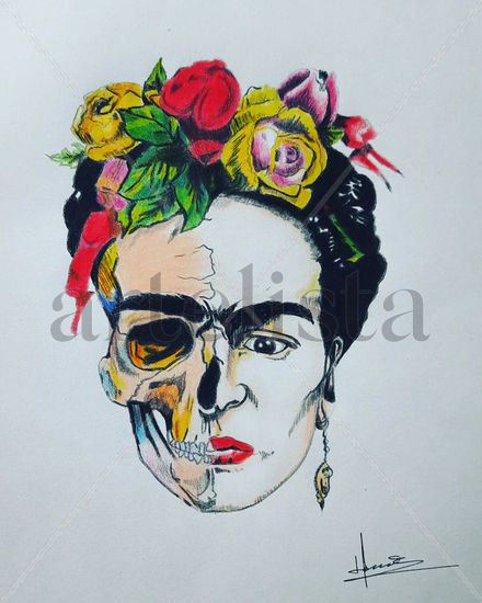 Frida Memento Morí Técnica Mixta