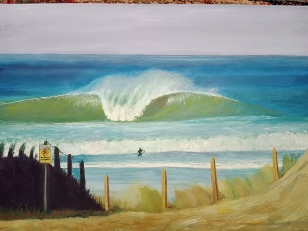 Hossegor olas Óleo Lienzo Paisaje