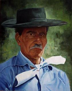 Hombre de Campo Oil Panel Portrait