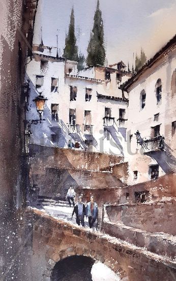 Puente Espinosa Granada España Watercolour Paper Landscaping