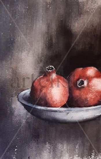 Bodegón IV Watercolour Paper Still Life Paintings