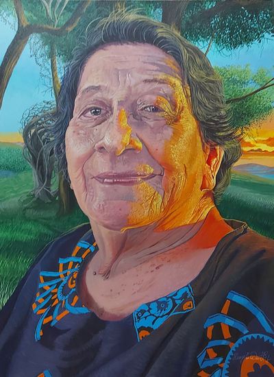 Mi mamá Sofía Acrylic Textile Portrait