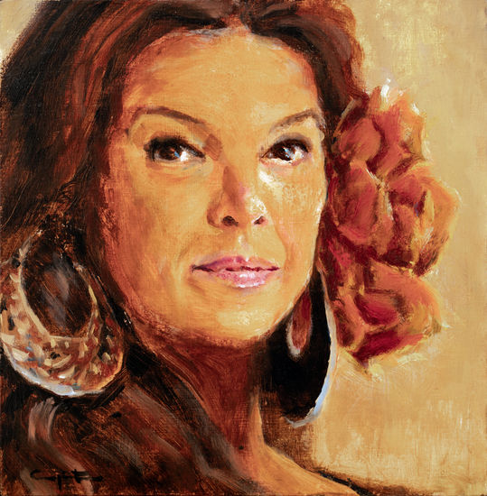 SEVILLA Oil Panel Portrait