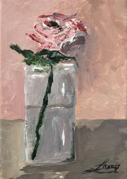 Rosa en un bote