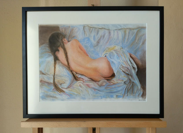 Calm Pastel Paper Nude Paintings