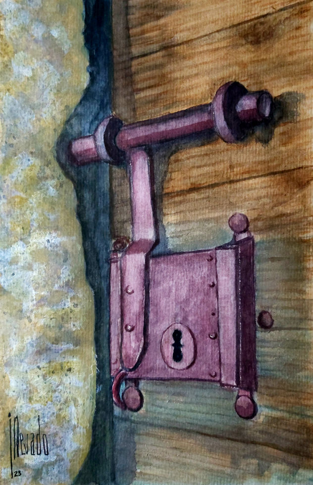 Portón con cerradura vieja