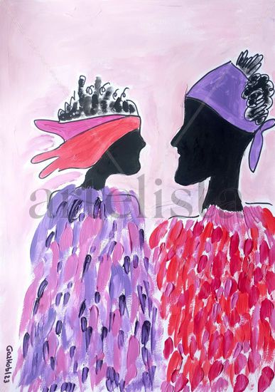 Africa VII Acrylic Paper Figure Painting