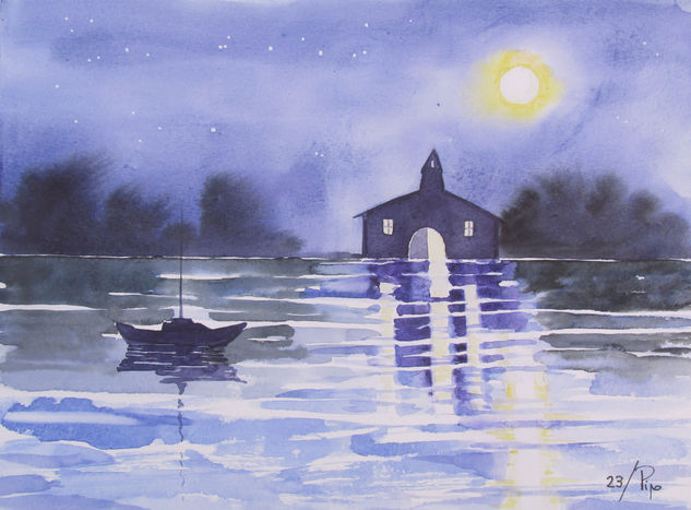 reflejos en la laguna Watercolour Paper Landscaping