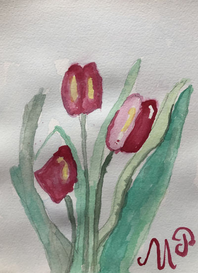 Tulipanes Watercolour Paper Floral Painting