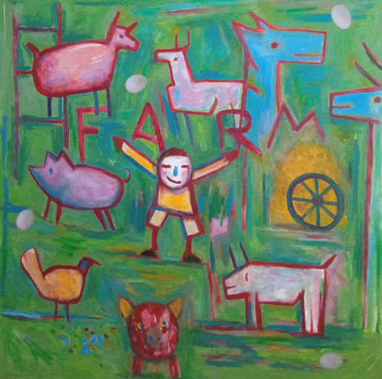 Farm Oil Canvas Animals