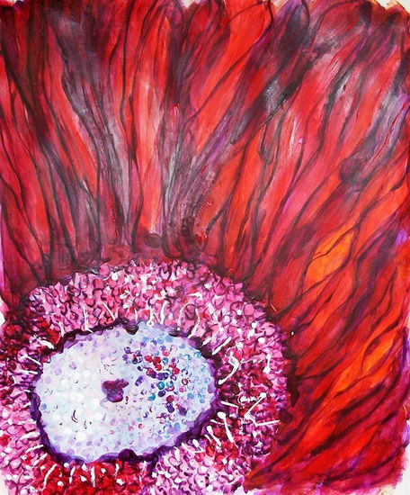 FLOR ROJA  II Acrylic Card Landscaping