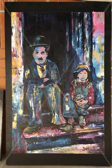 Chaplin Oil Panel Portrait