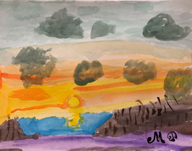 Paisaje con nubes Watercolour Paper Landscaping