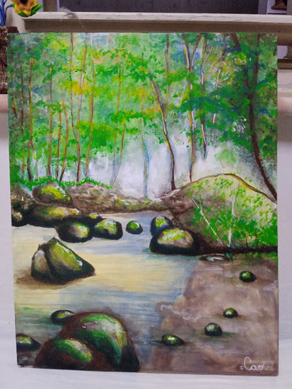 Bosque verde Acrylic Canvas Landscaping