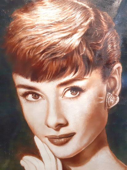 Hepburn Oil Canvas Portrait