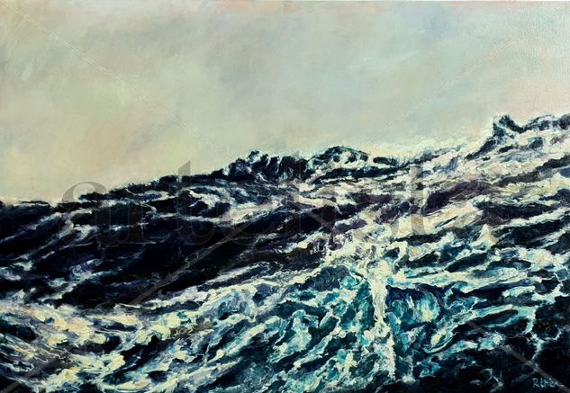 En un mar profundo Oil Canvas Marine Painting