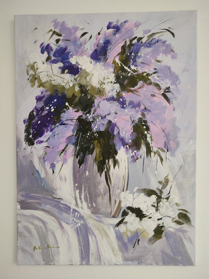 Violeta Acrylic Canvas Floral Painting