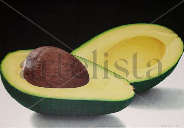 Still life painting in hyperrealism "Just Avocado..." Acrílico Lienzo Bodegones