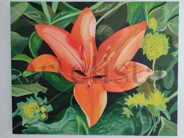 Hemerocallis Acrylic Canvas Floral Painting