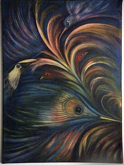 Plumas Aves Oil Canvas Animals