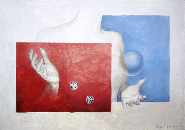 Oil conceptual painting "Life as a Game" Óleo Lienzo Figura