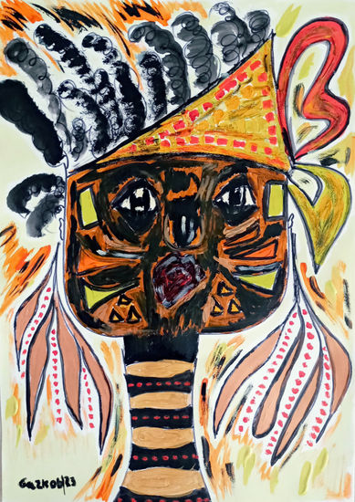 Africa XI Acrylic Paper Figure Painting