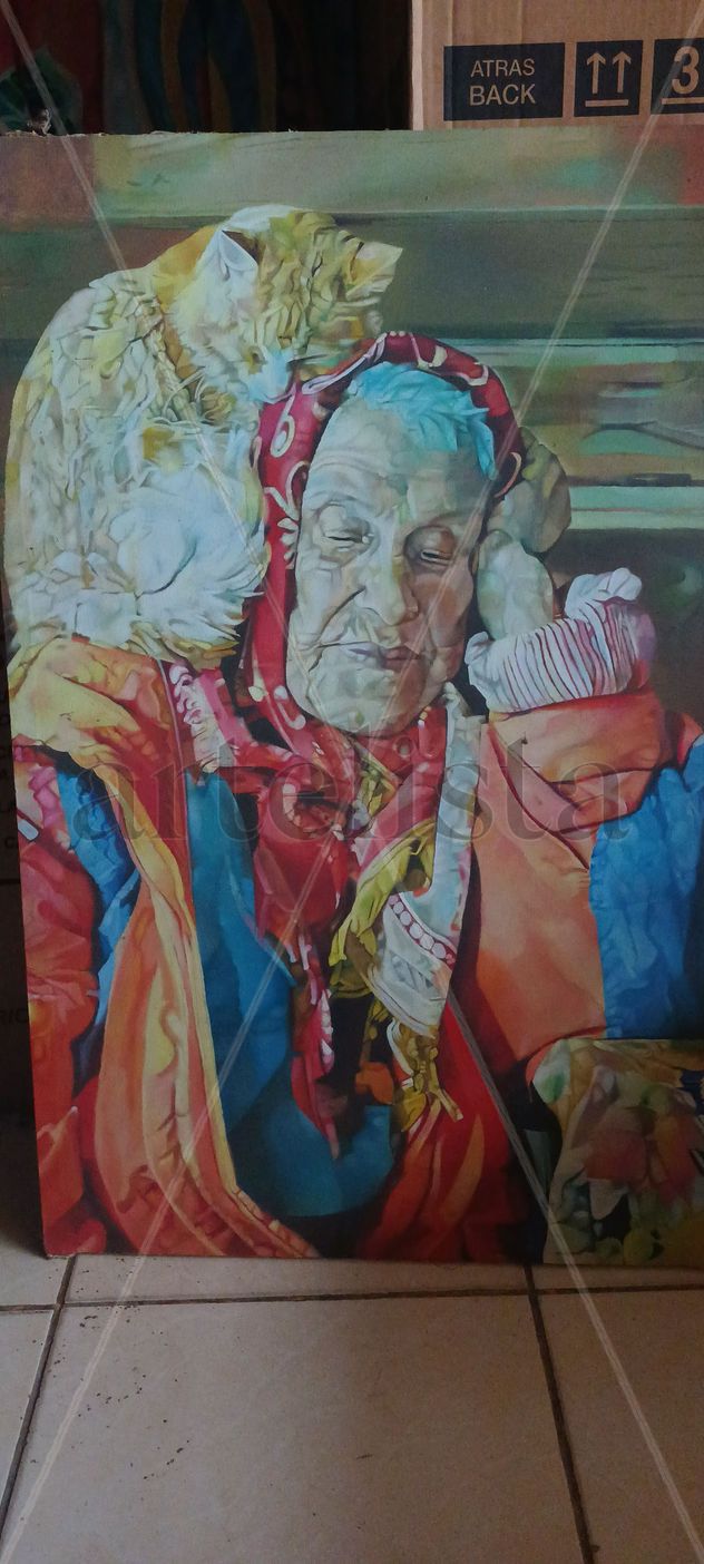 Vieja y gato