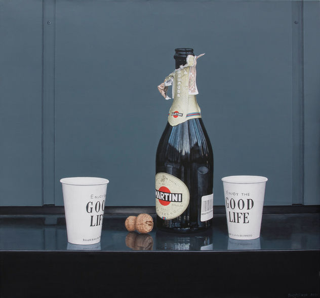Hyperrealistic still life painting "Just Martini..."