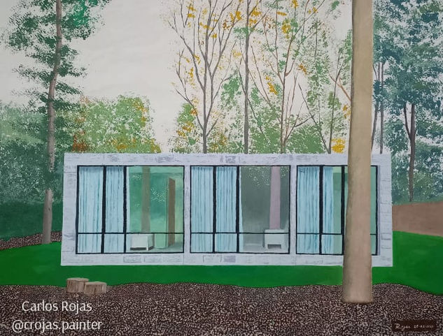 Casa con vegetacion Óleo Lienzo Paisaje