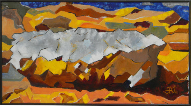 Fragment of the rock Oil Canvas Landscaping