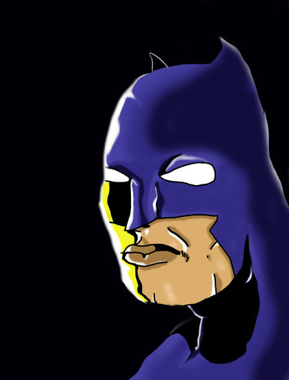 Rostro de Batman Técnica Mixta