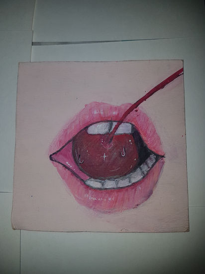 Cherry Acrylic Card Figure Painting