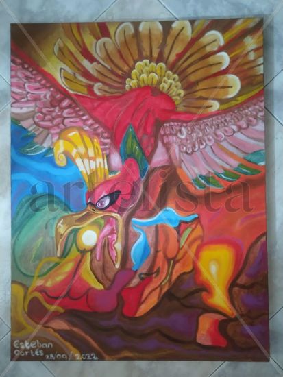 Pokémon HO OH Oil Canvas Animals