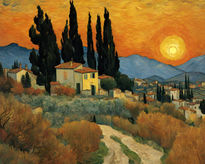 Atardecer , arte...