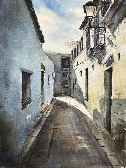 calle en vejer Watercolour Paper Landscaping