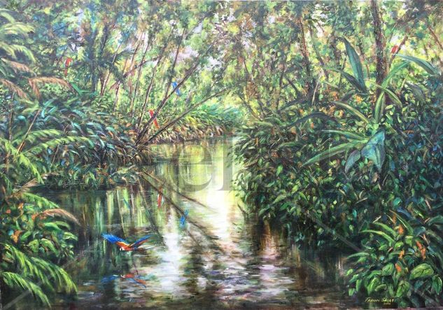 Guacamayas Oil Canvas Landscaping