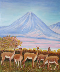 Vicuñas junto al...