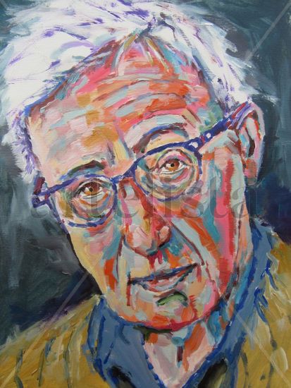 Woody Allen Acrylic Paper Portrait