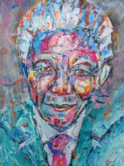 Nelson Mandela Acrylic Paper Portrait