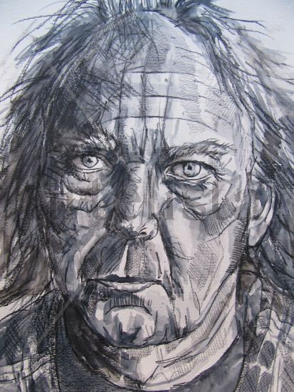 Neil Young Watercolour Paper Portrait