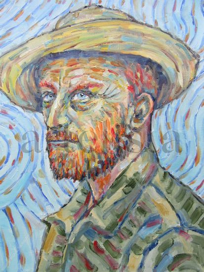 Kirk Douglas / Van Gogh Oil Paper Portrait